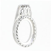 14K White Gold Semi Mount Pendant Setting OV 14x10mm Cabochon - Syzjewelry